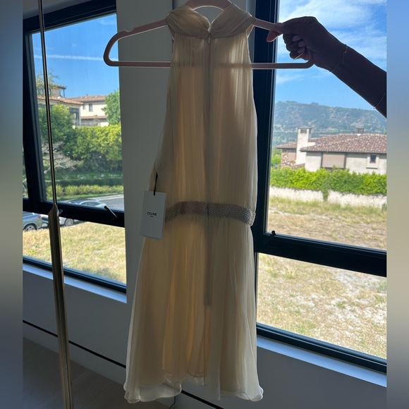 Celine Celine Paris Robe cocktail draper Gown with Embellished Bow - Picture 5 of 11